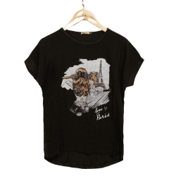 تیشرت جلو نخی طرح دختر