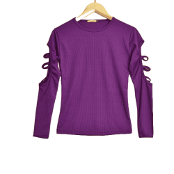 بلوز آستین بلند سرشونه خالی